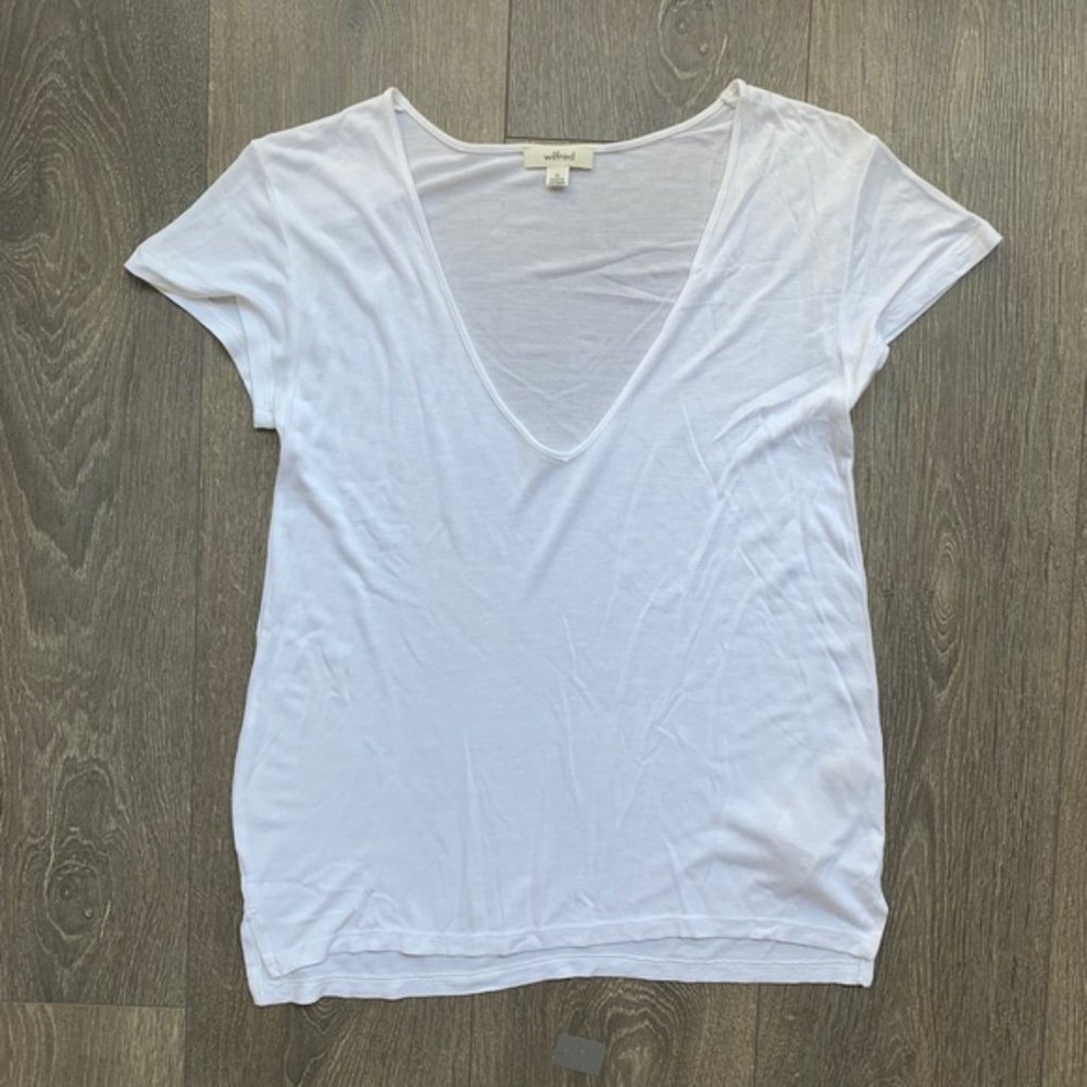 Aritzia Wilfred free T-Shirt V-neck Short Sleeve Size XS - Picture 5 of 10